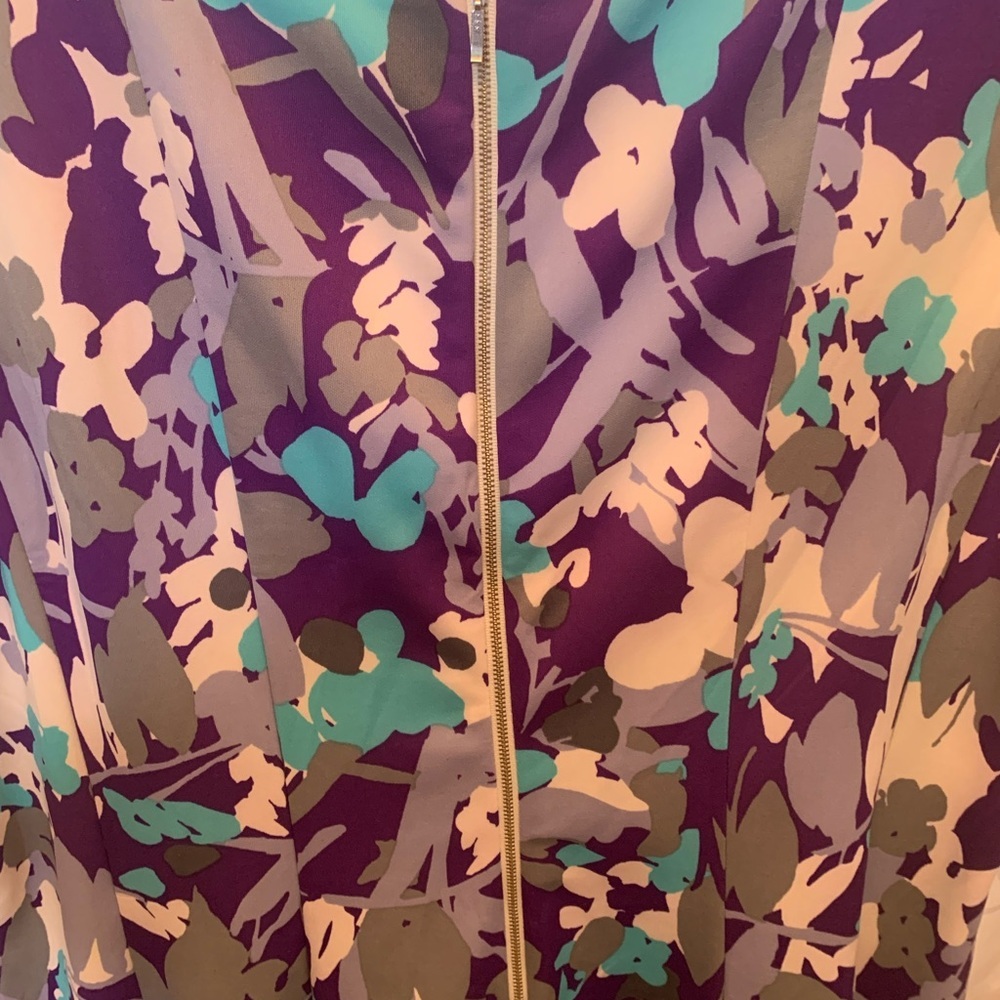 New Lane Bryant Woman’s Purple Multi-Colored Floral Dress Fit&Flare Size24 - Picture 5 of 10